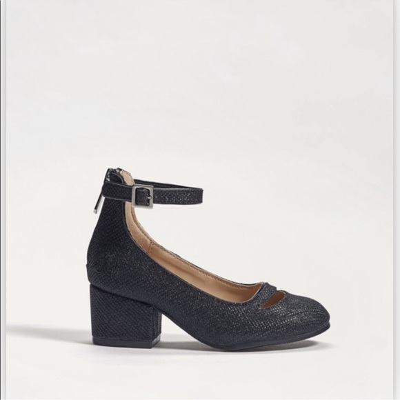 sam edelman evelyn betty black glitter ankle strap shoe - Picture 2 of 9